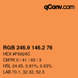 Color code: RGB 246.9 146.2 76 | qconv.com