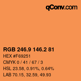 Color code: RGB 246.9 146.2 81 | qconv.com