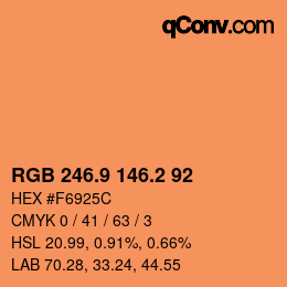 カラーコード: RGB 246.9 146.2 92 | qconv.com