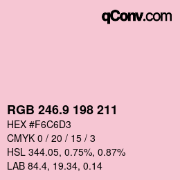 カラーコード: RGB 246.9 198 211 | qconv.com