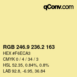 Color code: RGB 246.9 236.2 163 | qconv.com