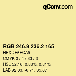 Color code: RGB 246.9 236.2 165 | qconv.com
