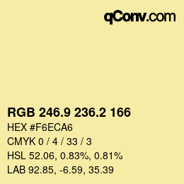 Color code: RGB 246.9 236.2 166 | qconv.com