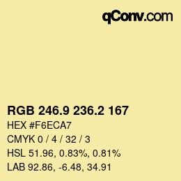 Color code: RGB 246.9 236.2 167 | qconv.com