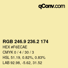 Color code: RGB 246.9 236.2 174 | qconv.com