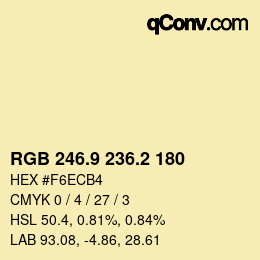 Farbcode: RGB 246.9 236.2 180 | qconv.com