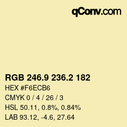 Color code: RGB 246.9 236.2 182 | qconv.com