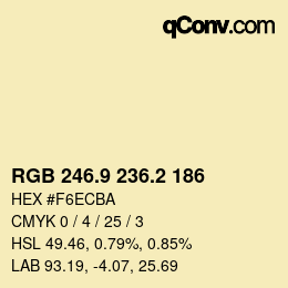 Color code: RGB 246.9 236.2 186 | qconv.com