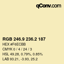Color code: RGB 246.9 236.2 187 | qconv.com