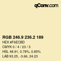 Color code: RGB 246.9 236.2 189 | qconv.com