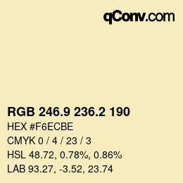 Color code: RGB 246.9 236.2 190 | qconv.com