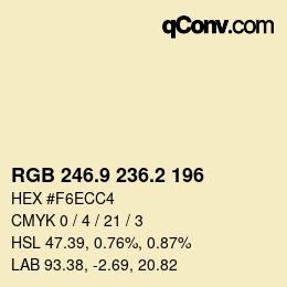 Color code: RGB 246.9 236.2 196 | qconv.com