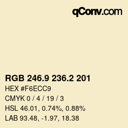 Color code: RGB 246.9 236.2 201 | qconv.com
