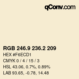 Color code: RGB 246.9 236.2 209 | qconv.com