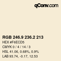 Color code: RGB 246.9 236.2 213 | qconv.com