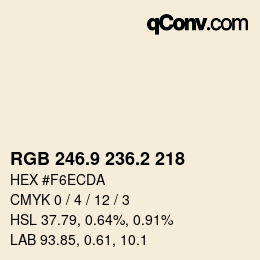 Color code: RGB 246.9 236.2 218 | qconv.com