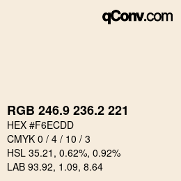Color code: RGB 246.9 236.2 221 | qconv.com