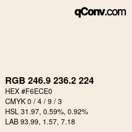 カラーコード: RGB 246.9 236.2 224 | qconv.com