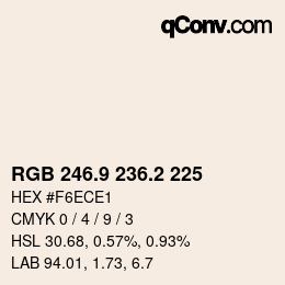 Color code: RGB 246.9 236.2 225 | qconv.com