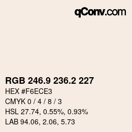 Color code: RGB 246.9 236.2 227 | qconv.com