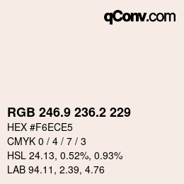 Color code: RGB 246.9 236.2 229 | qconv.com
