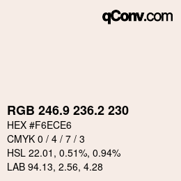 Color code: RGB 246.9 236.2 230 | qconv.com
