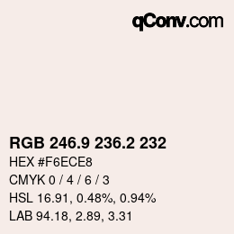 Color code: RGB 246.9 236.2 232 | qconv.com