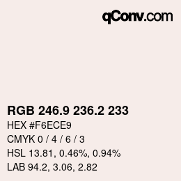 Color code: RGB 246.9 236.2 233 | qconv.com