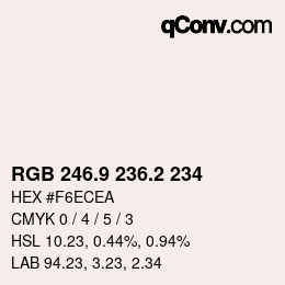 Color code: RGB 246.9 236.2 234 | qconv.com