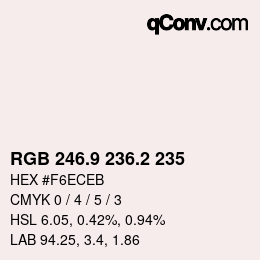 Color code: RGB 246.9 236.2 235 | qconv.com