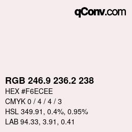 Color code: RGB 246.9 236.2 238 | qconv.com
