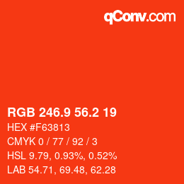 カラーコード: RGB 246.9 56.2 19 | qconv.com