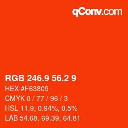 カラーコード: RGB 246.9 56.2 9 | qconv.com
