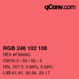 颜色代码: RGB 246 102 108 | qconv.com
