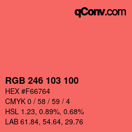 Color code: RGB 246 103 100 | qconv.com