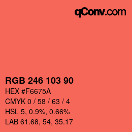 Color code: RGB 246 103 90 | qconv.com
