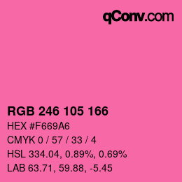 Color code: RGB 246 105 166 | qconv.com