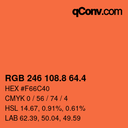 カラーコード: RGB 246 108.8 64.4 | qconv.com