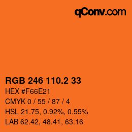カラーコード: RGB 246 110.2 33 | qconv.com
