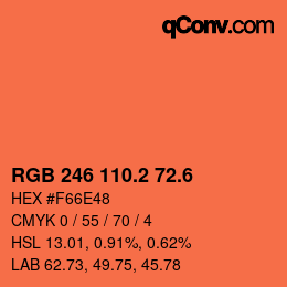 カラーコード: RGB 246 110.2 72.6 | qconv.com