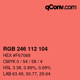 Color code: RGB 246 112 104 | qconv.com