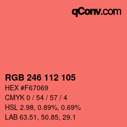 Color code: RGB 246 112 105 | qconv.com