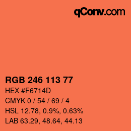 カラーコード: RGB 246 113 77 | qconv.com