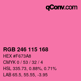 Color code: RGB 246 115 168 | qconv.com
