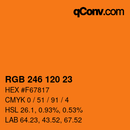 Color code: RGB 246 120 23 | qconv.com