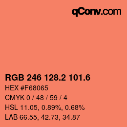 カラーコード: RGB 246 128.2 101.6 | qconv.com