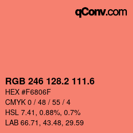 カラーコード: RGB 246 128.2 111.6 | qconv.com