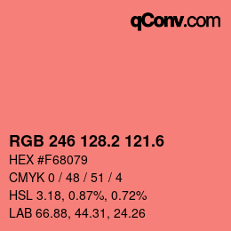 カラーコード: RGB 246 128.2 121.6 | qconv.com