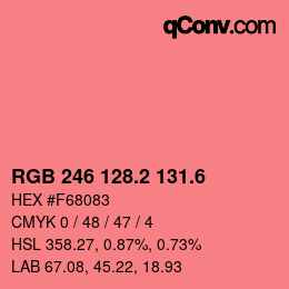 カラーコード: RGB 246 128.2 131.6 | qconv.com