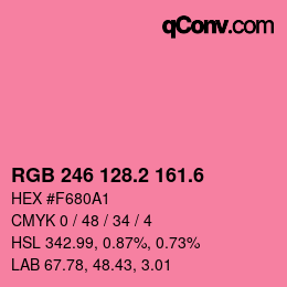 カラーコード: RGB 246 128.2 161.6 | qconv.com